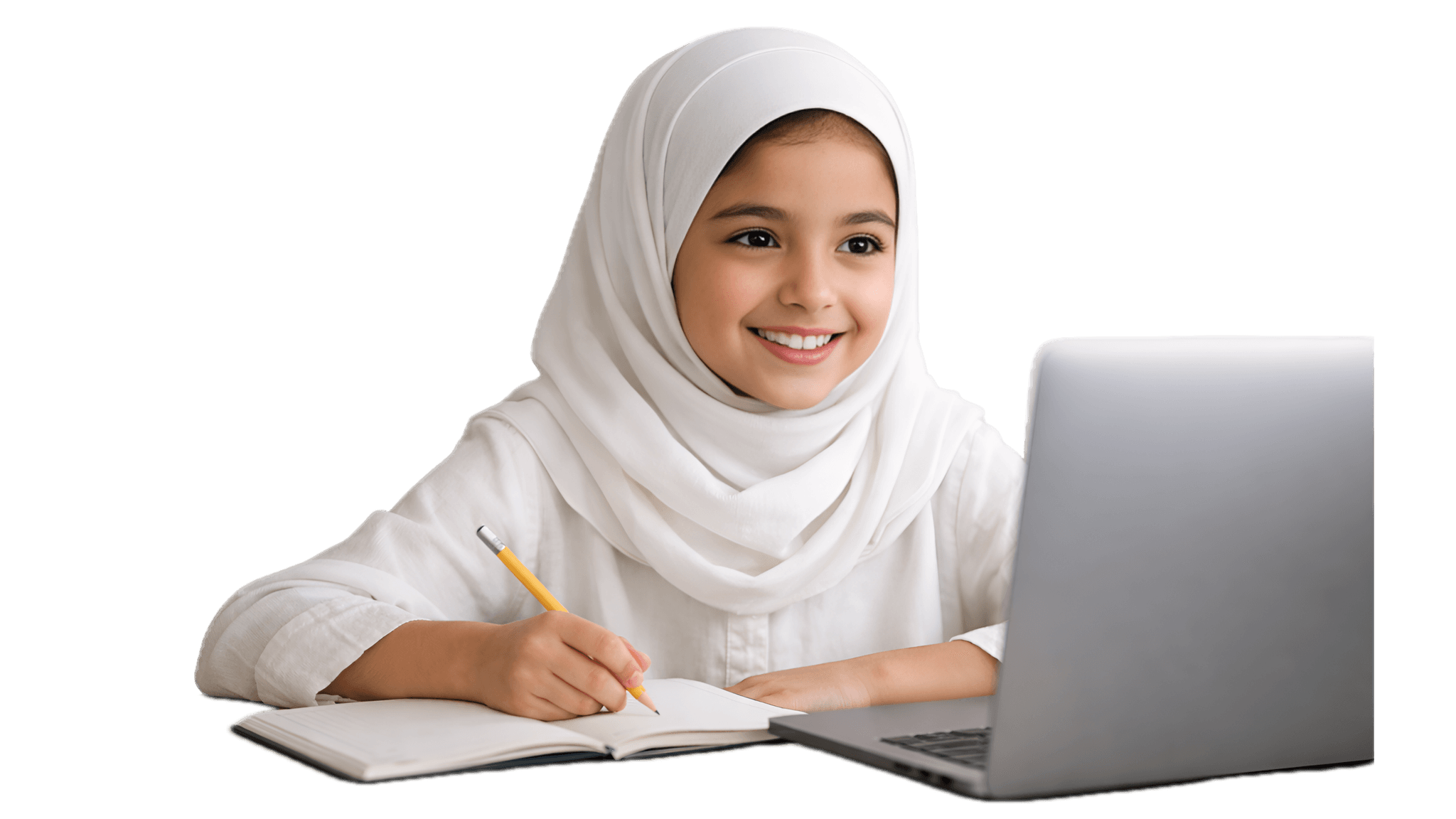 Happy student learning mathematics